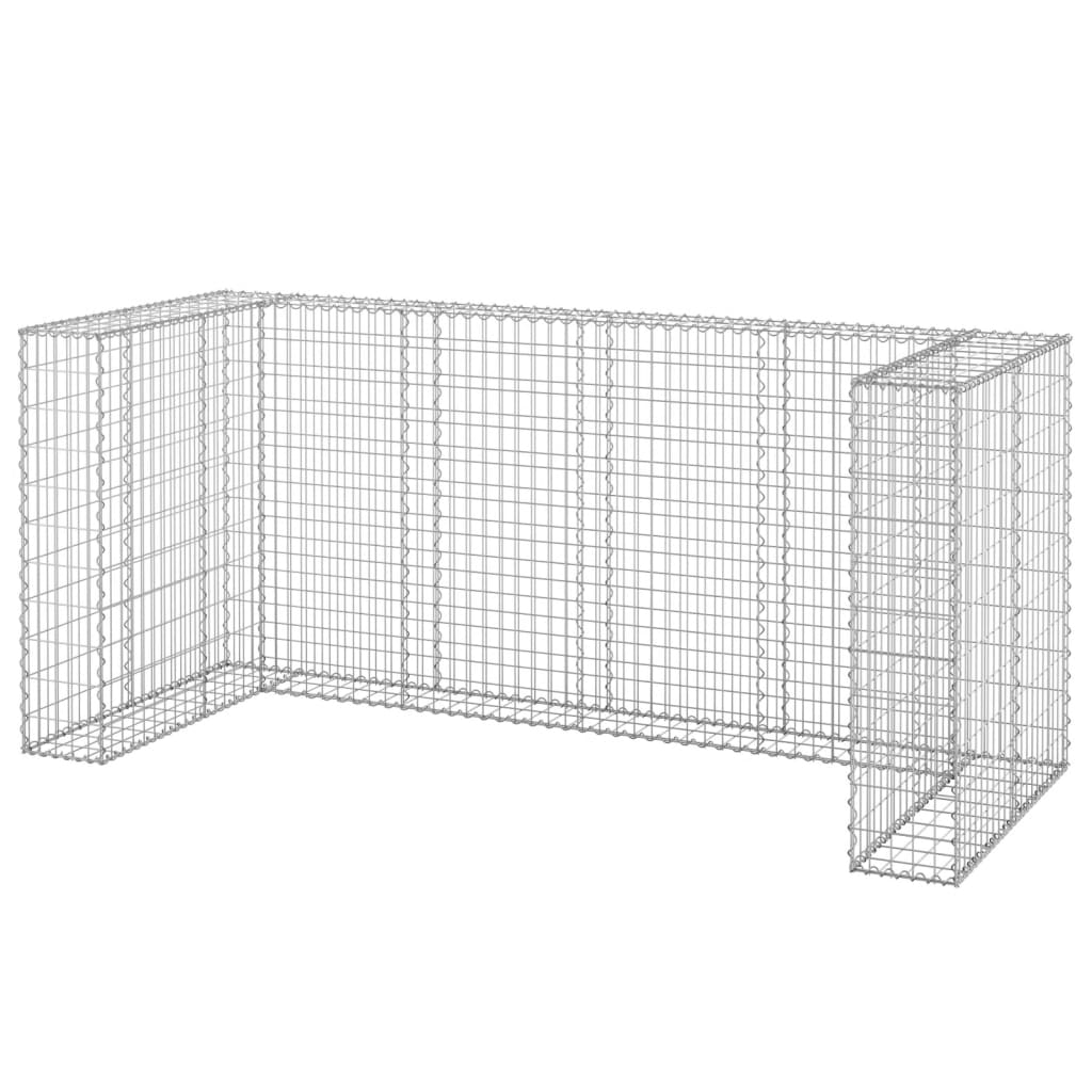 Gabion wall for garbage cans Galvanized steel 254x100x110 cm