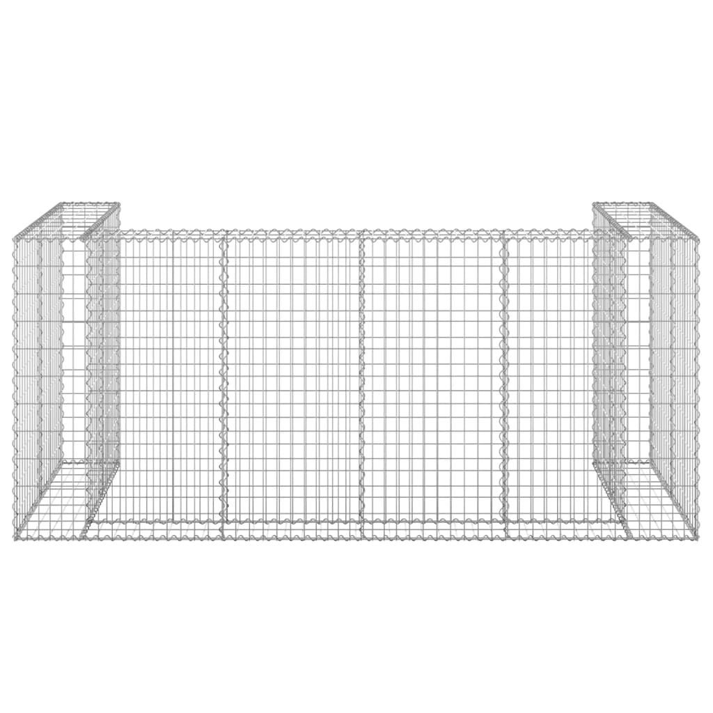 Gabion wall for garbage cans Galvanized steel 254x100x110 cm