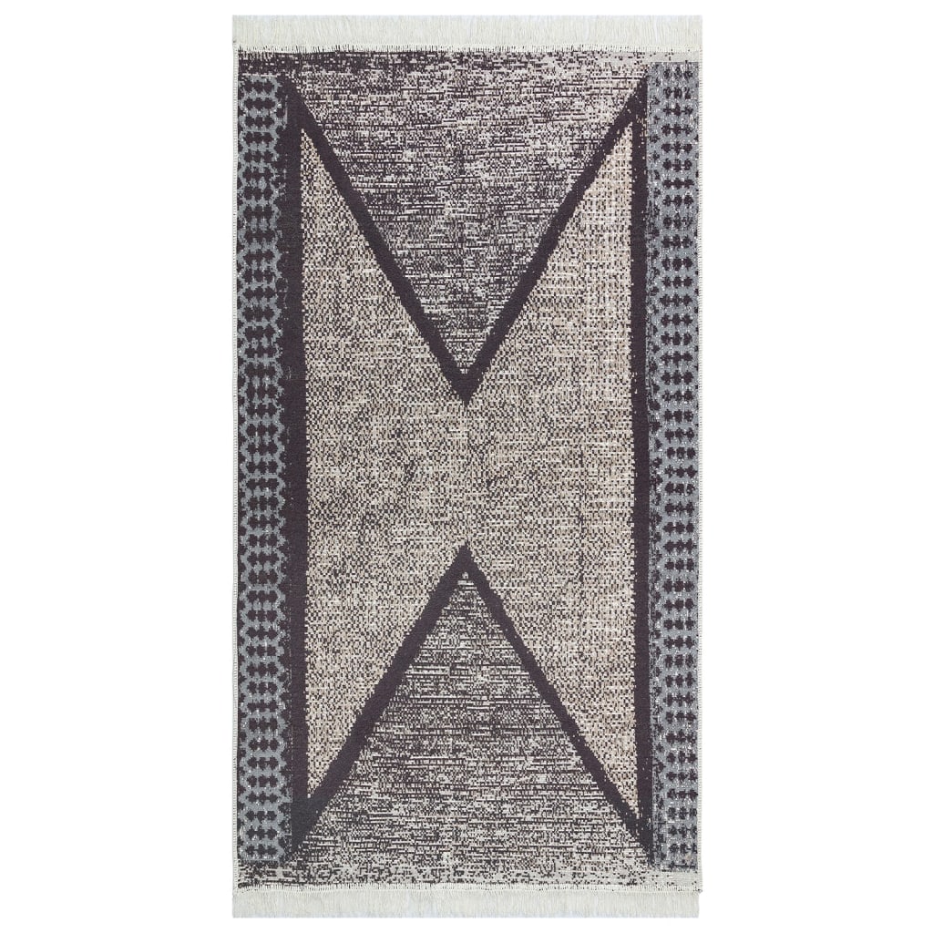 Carpet black and gray 120x180 cm cotton