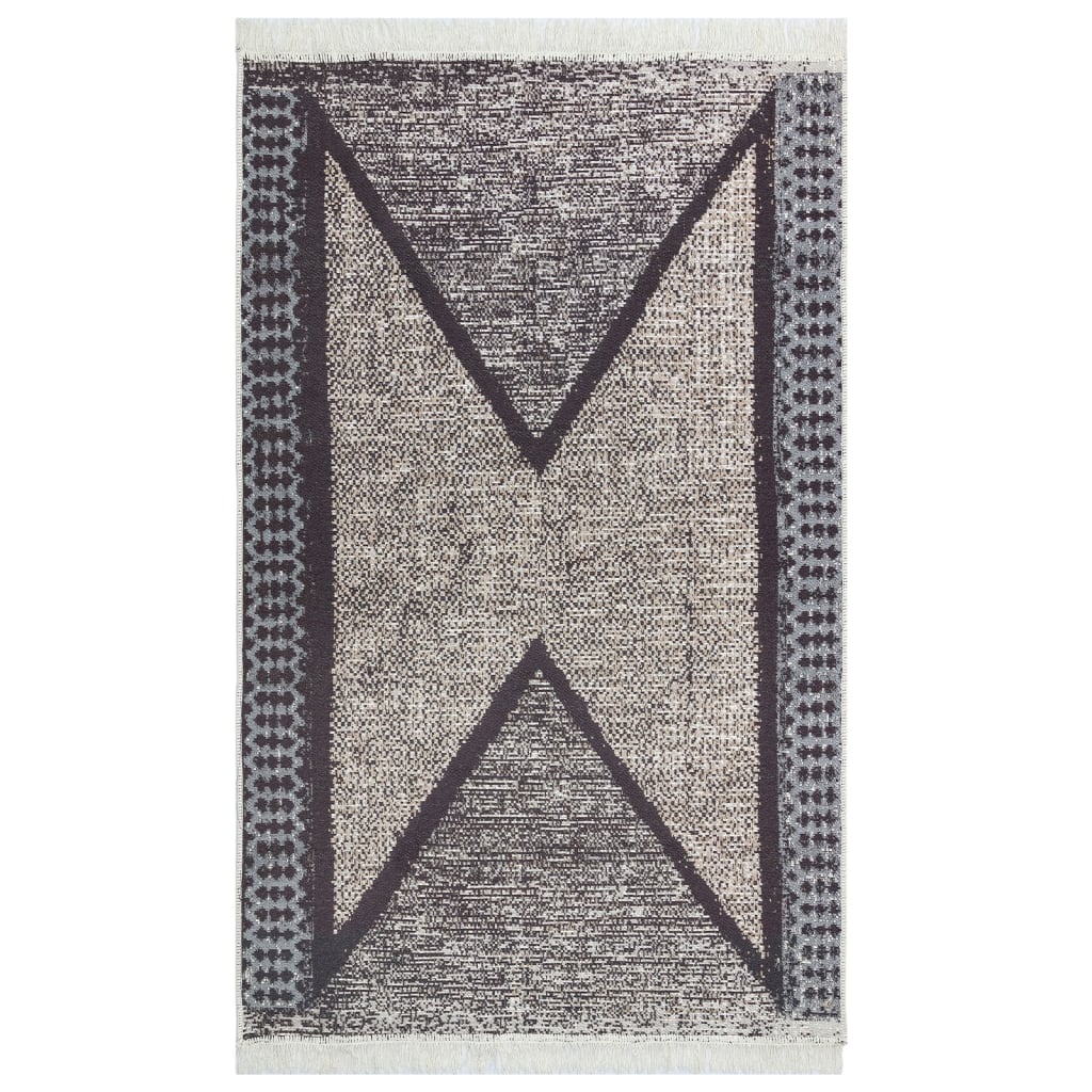 Carpet black and gray 160x230 cm cotton