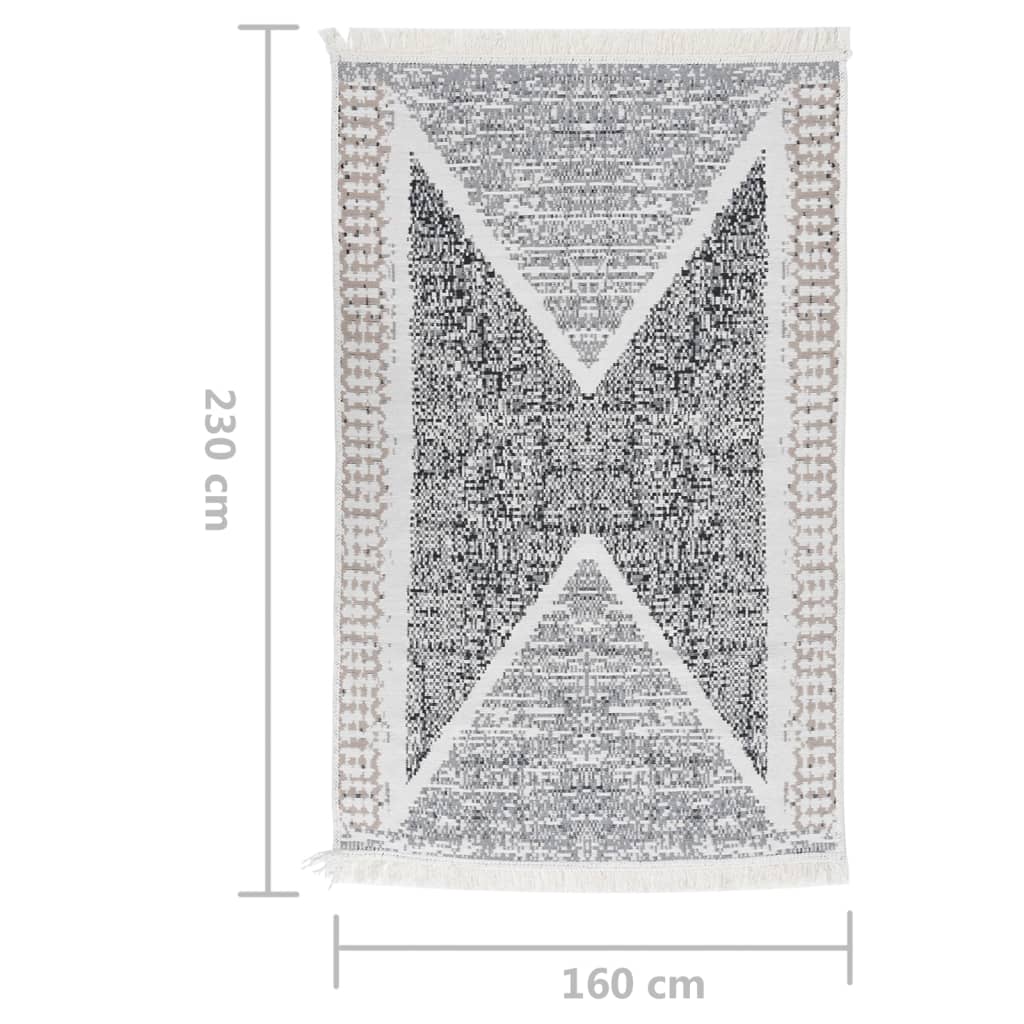 Carpet black and gray 160x230 cm cotton