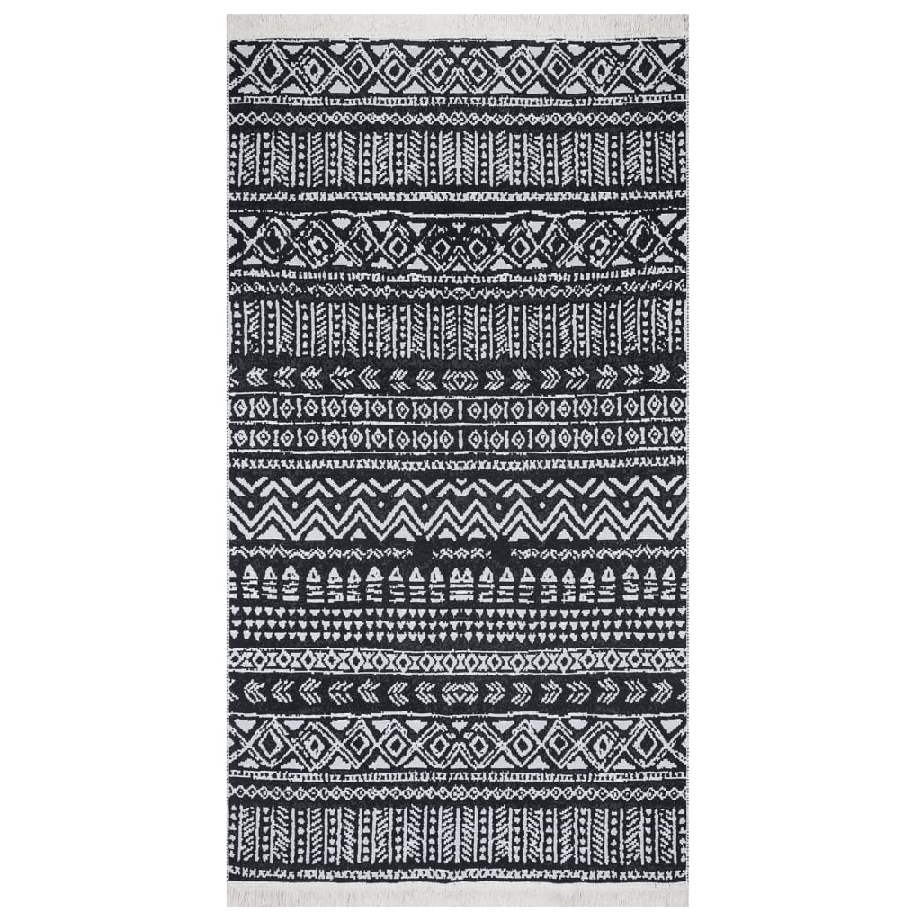 Carpet black and white 120x180 cm cotton