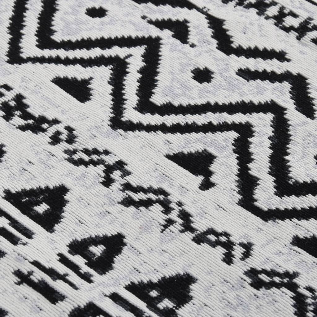 Carpet black and white 120x180 cm cotton