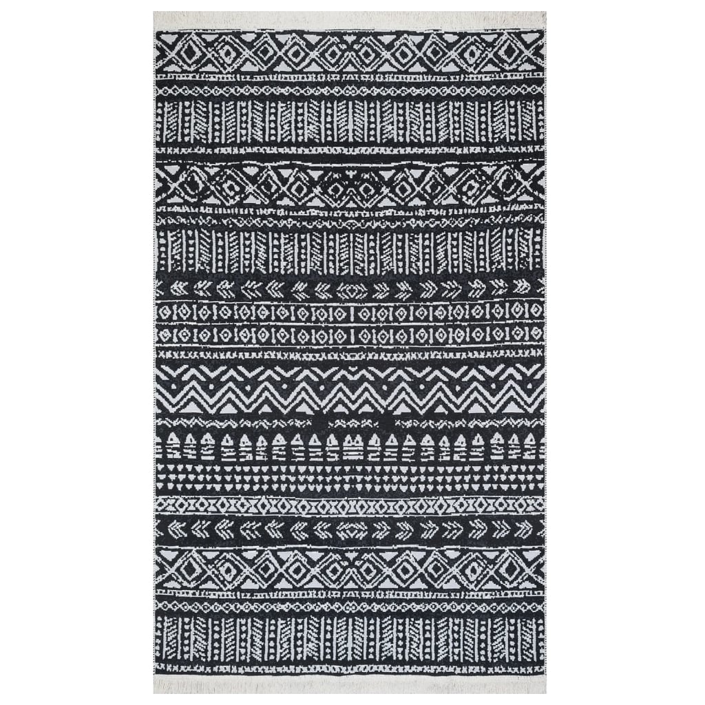 Teppich Schwarz und Weiß 160x230 cm Baumwolle