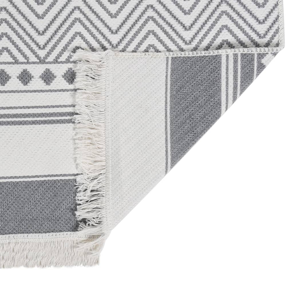 Gray and white carpet 160x230 cm cotton