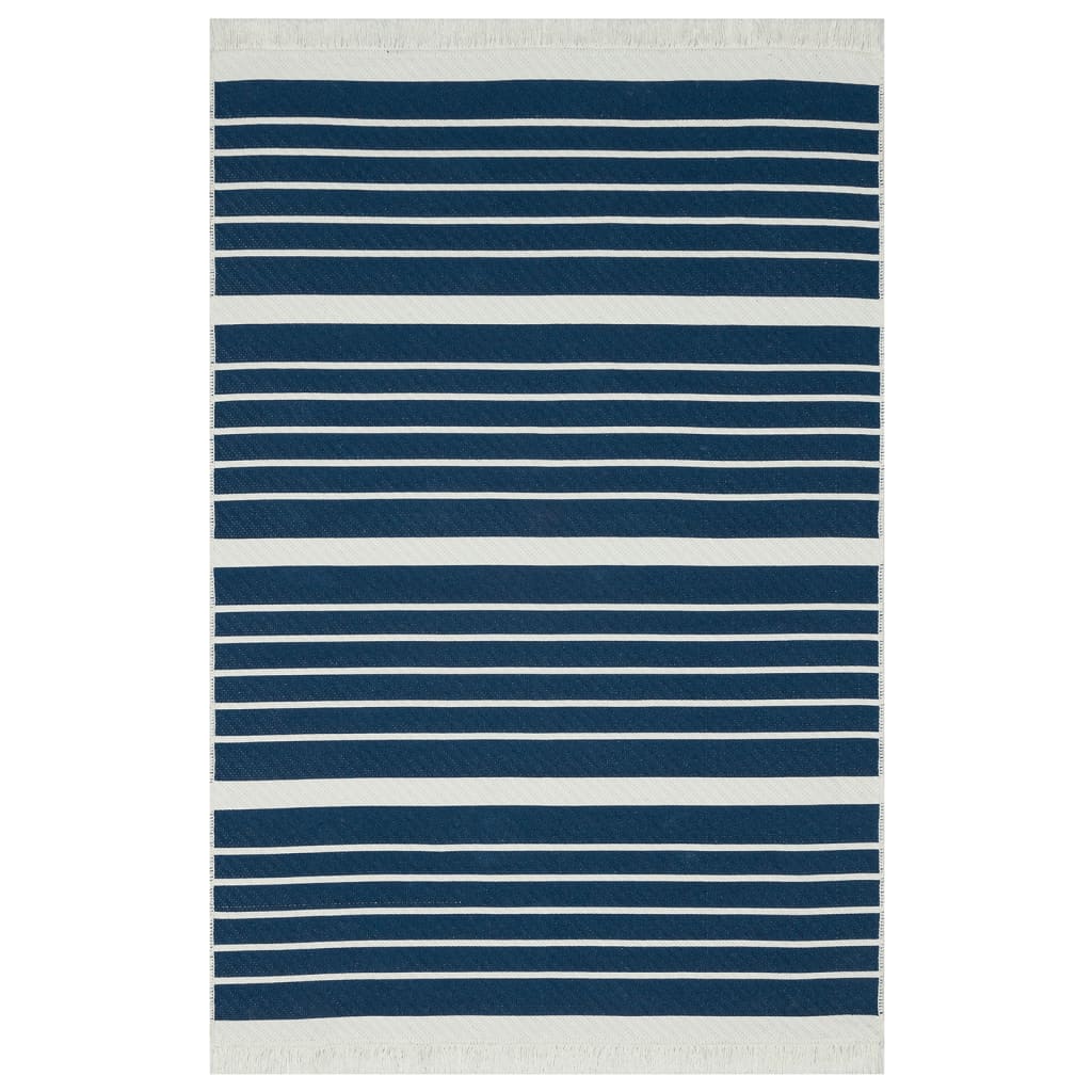 Rug navy blue 160x230 cm cotton
