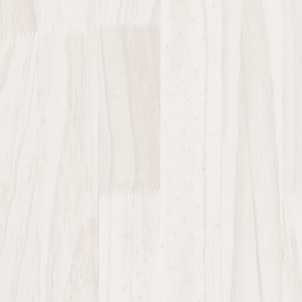 Beistellschrank Weiß 35,5x33,5x76 cm Massivholz Kiefer