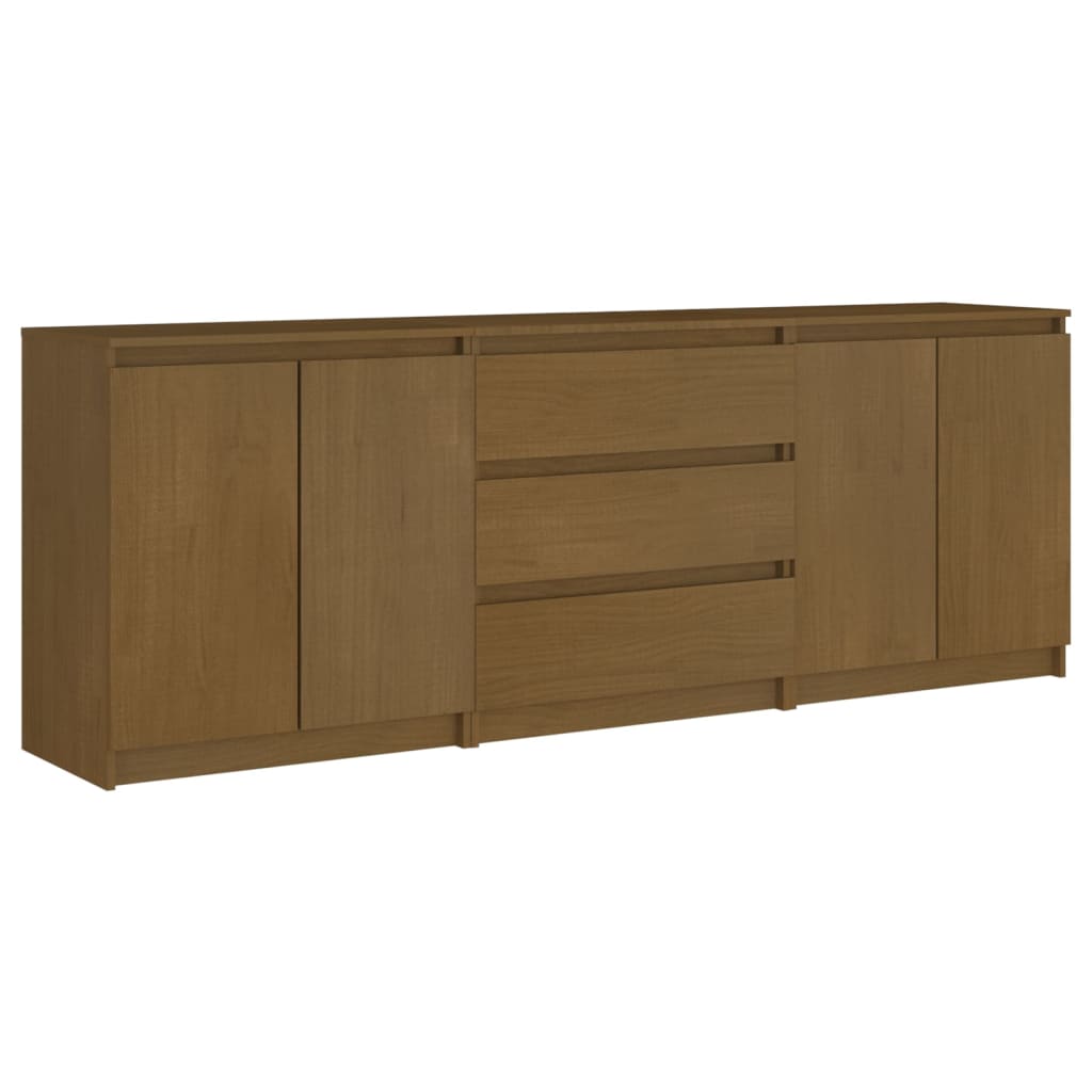 Side cabinet honey brown 180x36x65 cm solid pine wood