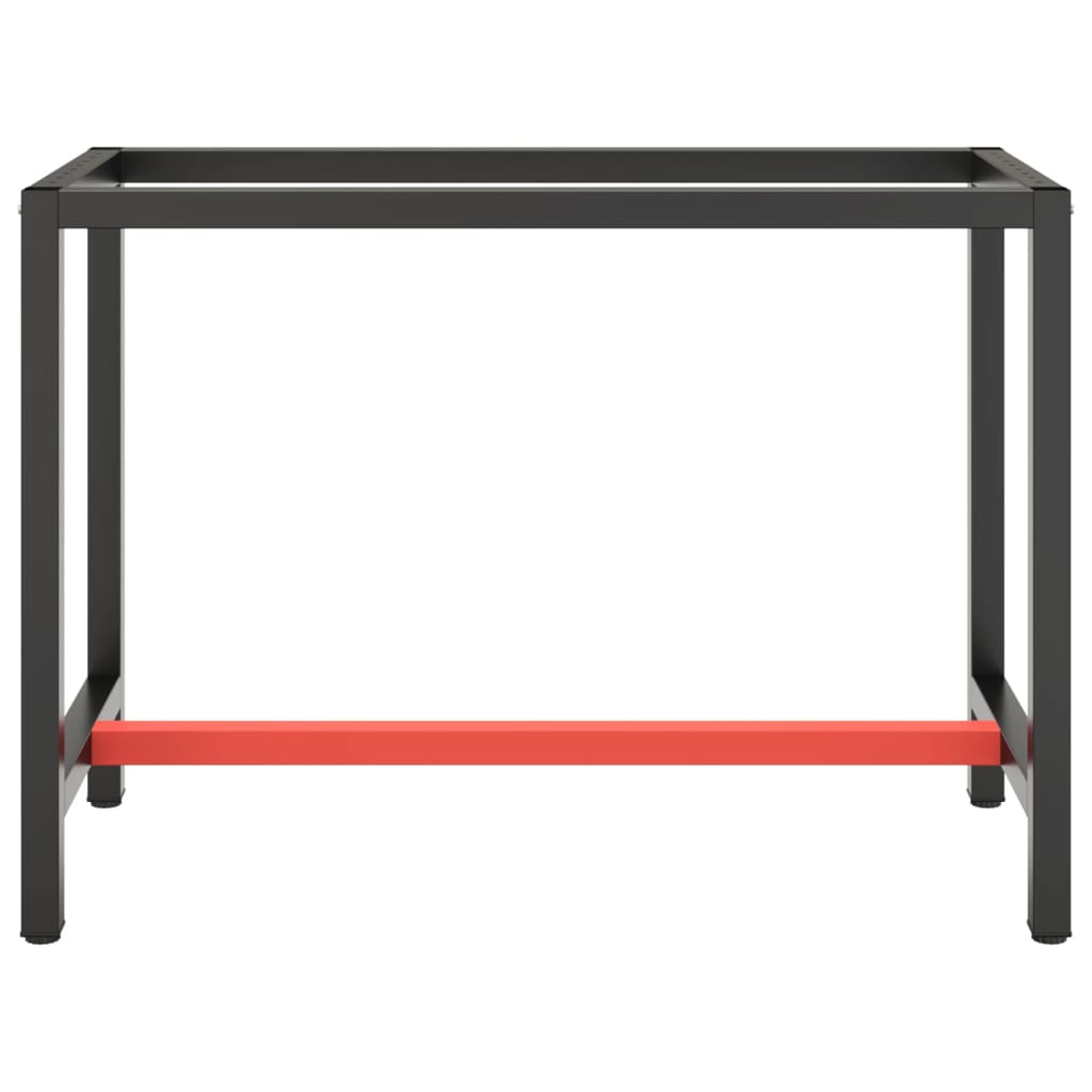 Workbench frame matt black and matt red 110x50x79 cm metal