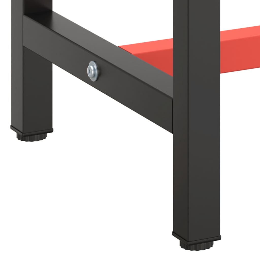 Workbench frame matt black and matt red 110x50x79 cm metal