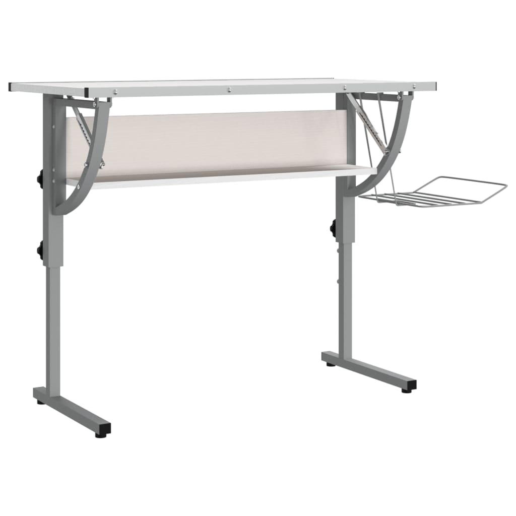 Craft table white &amp; gray 110x53x(58-87) cm wood material &amp; steel