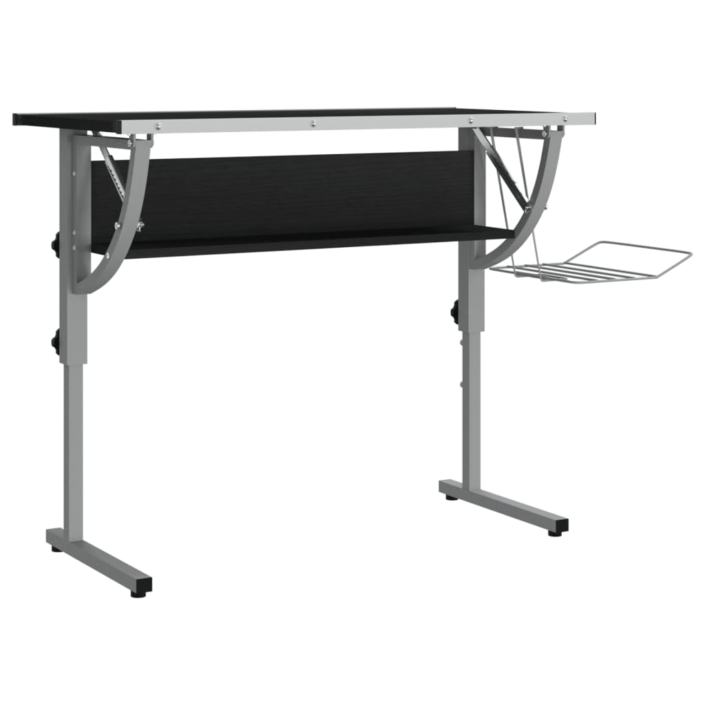 Craft table black &amp; gray 110x53x(58-87)cm wood material steel