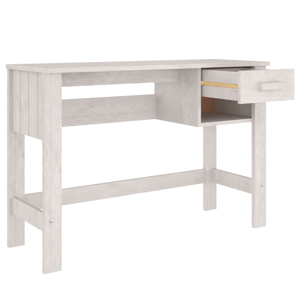 Desk white 110x40x75 cm solid pine wood