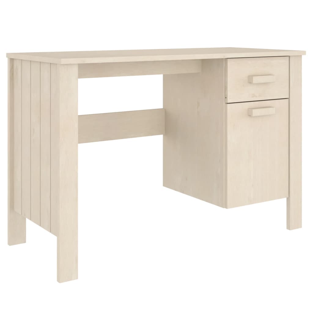 Desk honey brown 113x50x75 cm solid pine wood