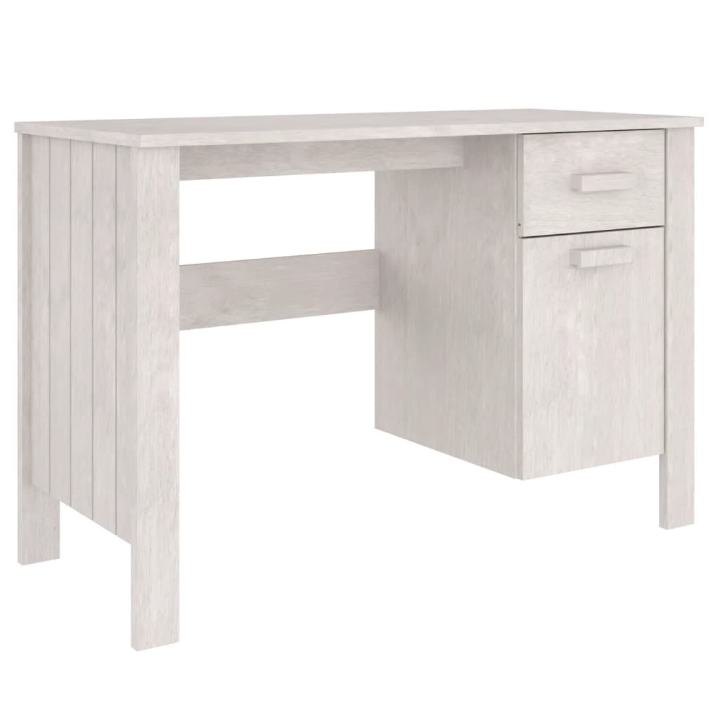 Schreibtisch Weiß 113x50x75 cm Massivholz Kiefer