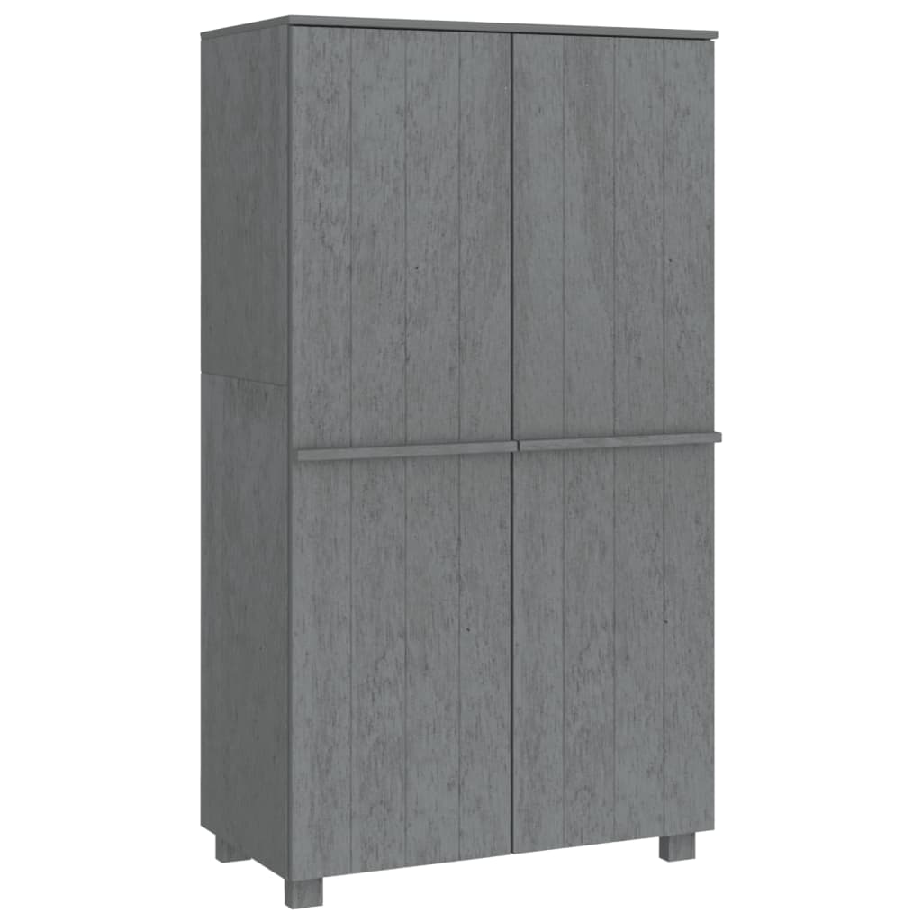 Wardrobe dark gray 89x50x180 cm solid pine wood