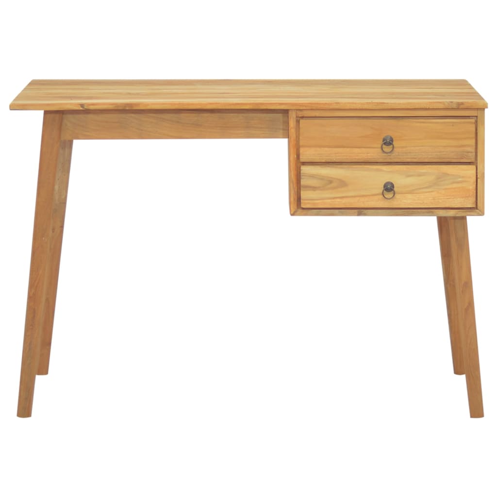 Desk with 2 drawers 110x52x75 cm solid teak wood