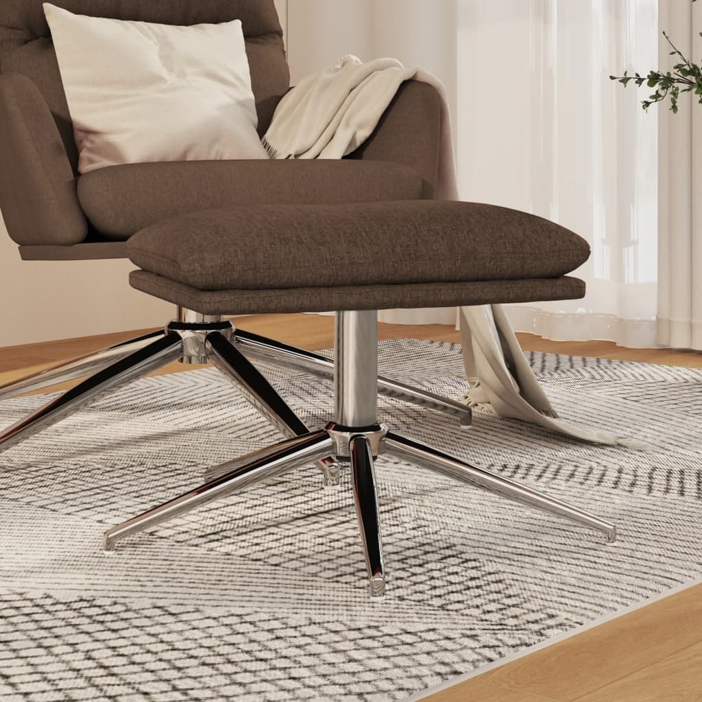Footstool brown 60x60x39 cm fabric