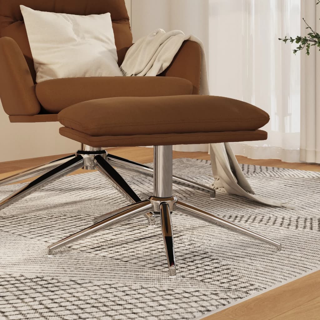 Footstool brown 60x60x39 cm microfiber fabric