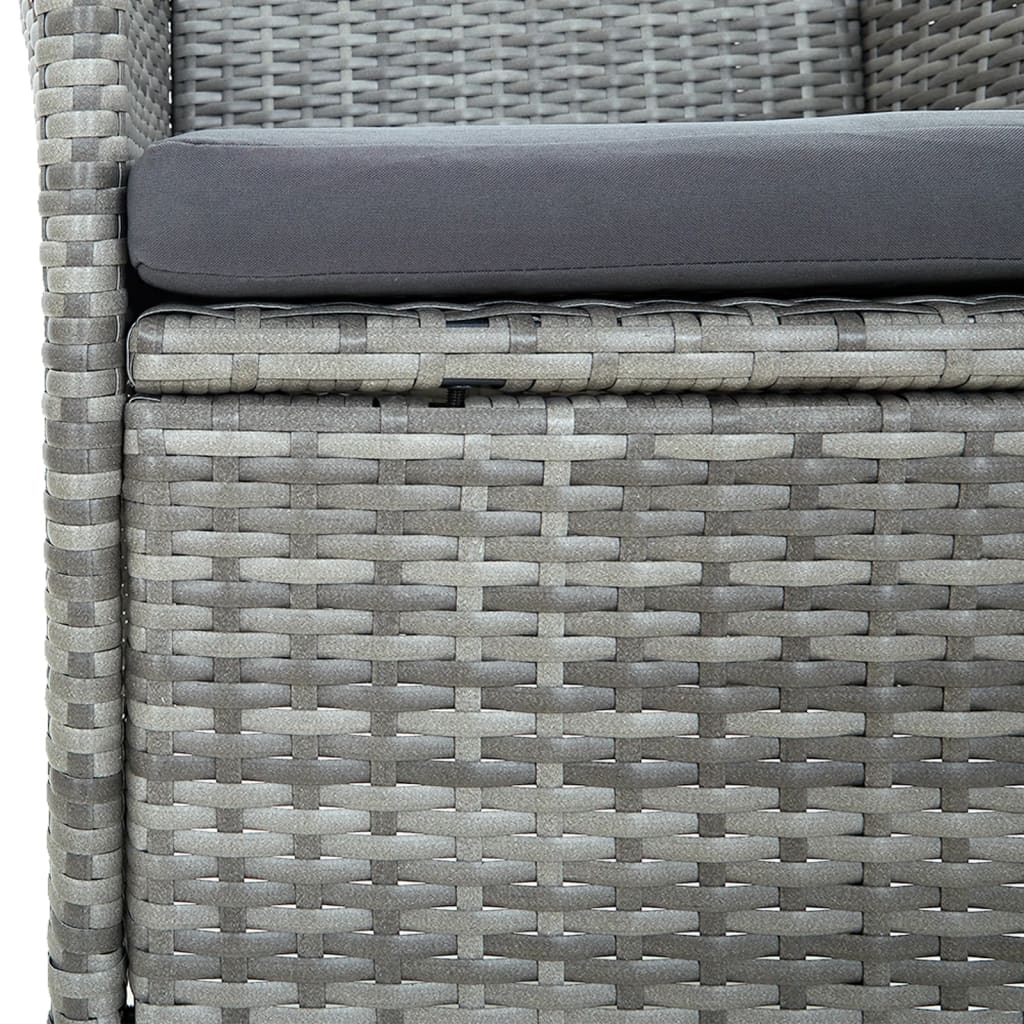 5 pcs. Garden dining group with cushions poly rattan gray
