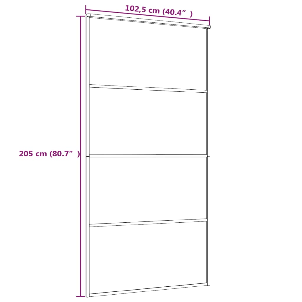 Sliding door ESG glass and aluminum 102.5x205 cm white