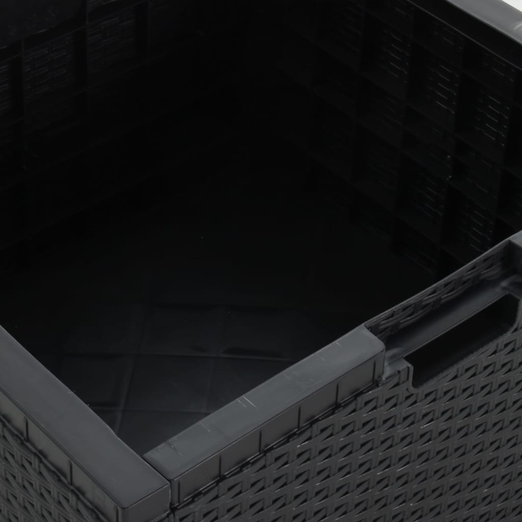 Garden storage box 60x54x41 cm PP rattan graphite gray