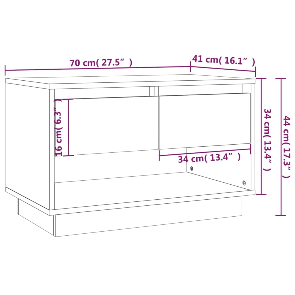 TV-Schrank Weiß 70x41x44 cm Holzwerkstoff