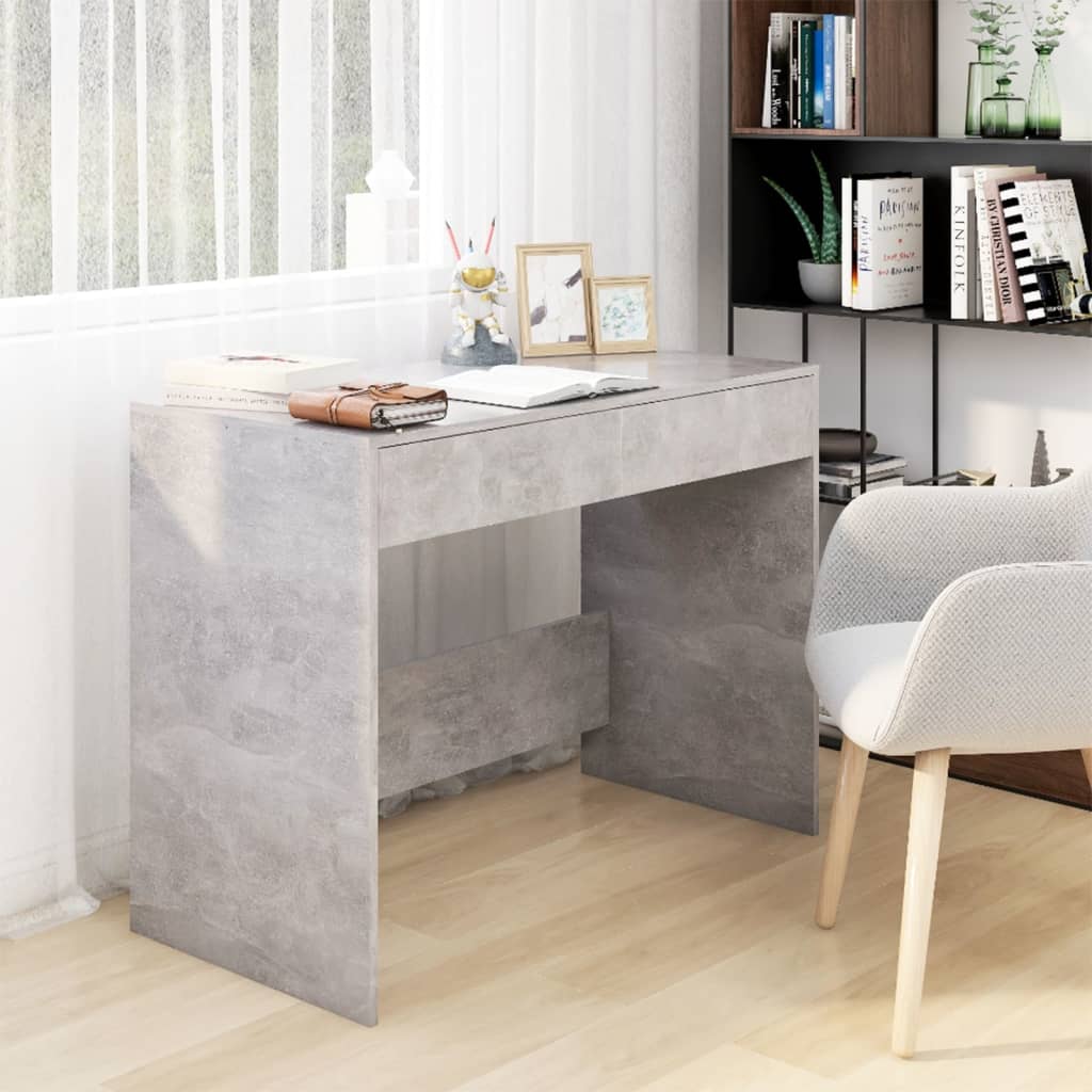 Desk concrete gray 101x50x76.5 cm made of wood