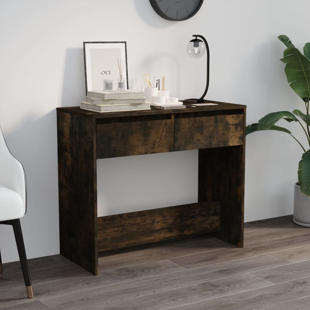 Console table smoked oak 89x41x76.5 cm wood material