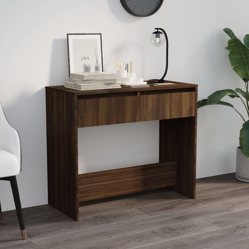 Console table brown oak look 89x41x76.5 cm wood material