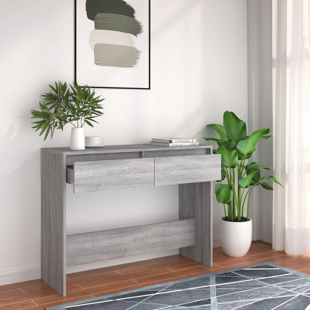 Console table gray Sonoma 100x35x76.5 cm made of wood