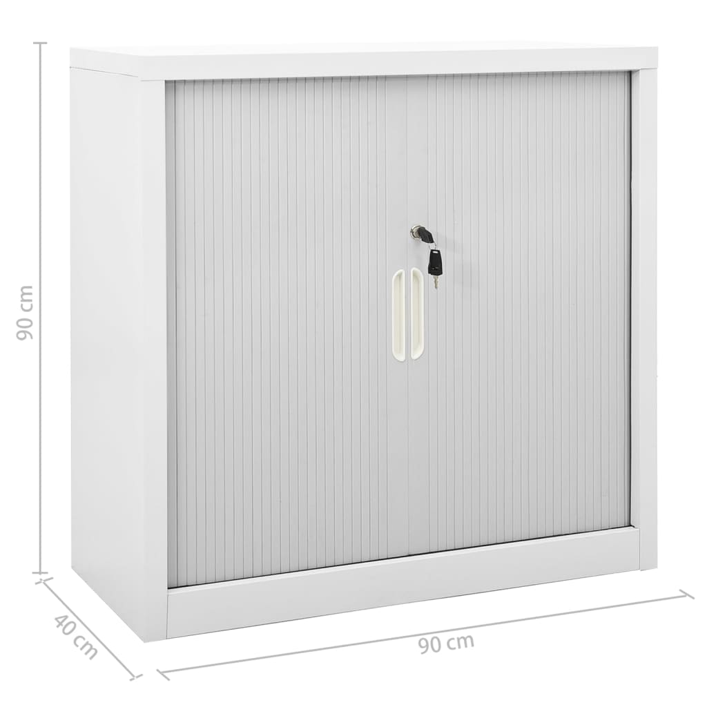 Cabinet with sliding door &amp; plant box gray 90x40x113 cm steel