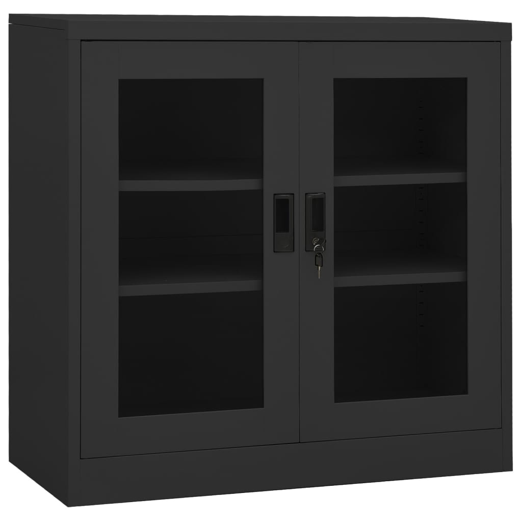 Office cabinet with plant box anthracite 90x40x113 cm steel