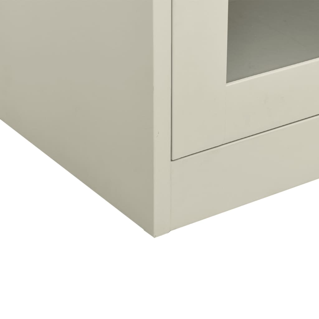 Büroschrank mit Pflanzkasten Hellgrau 90x40x128 cm Stahl