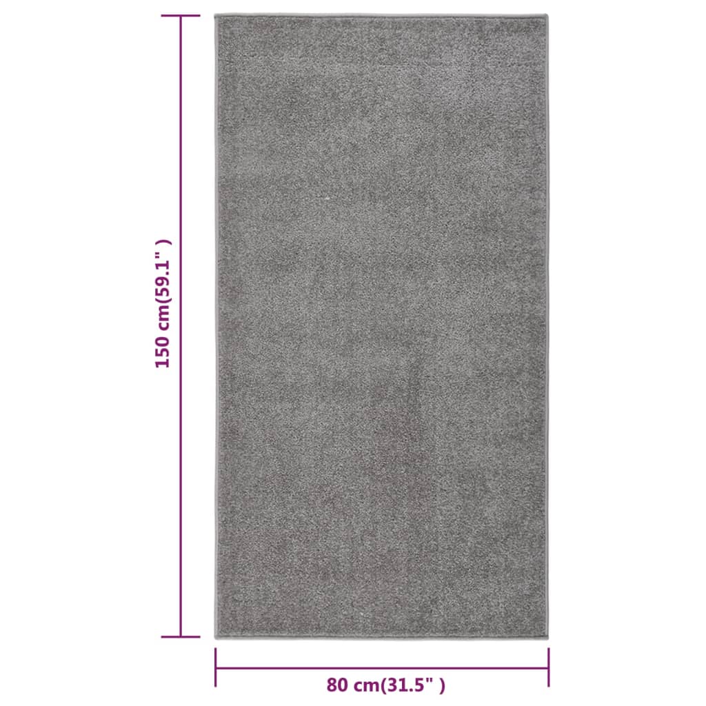 Short pile carpet 80x150 cm gray