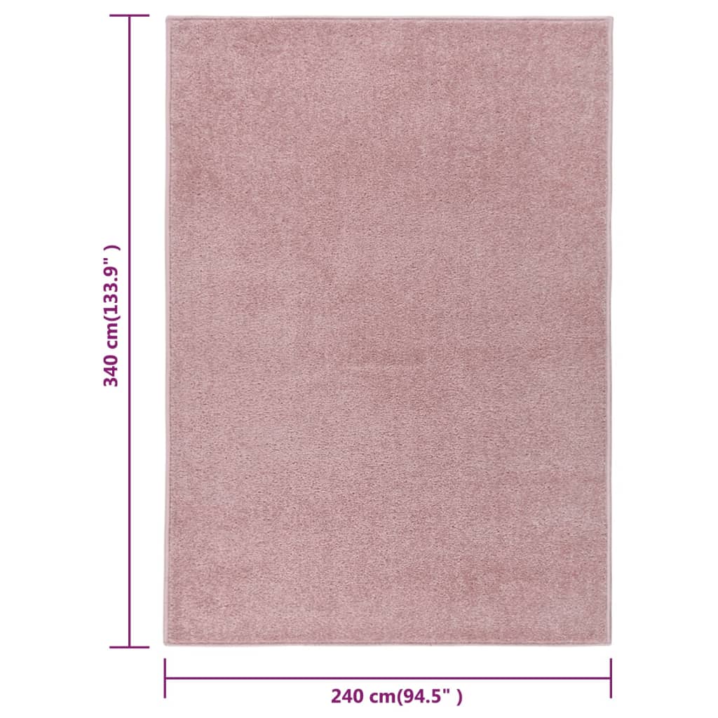 Short pile carpet 240x340 cm pink