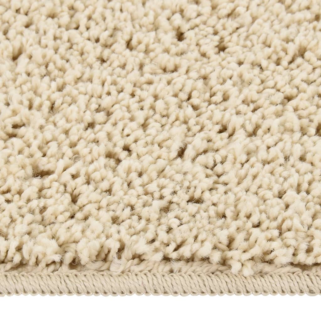 Shaggy rug cream 140x200 cm non-slip