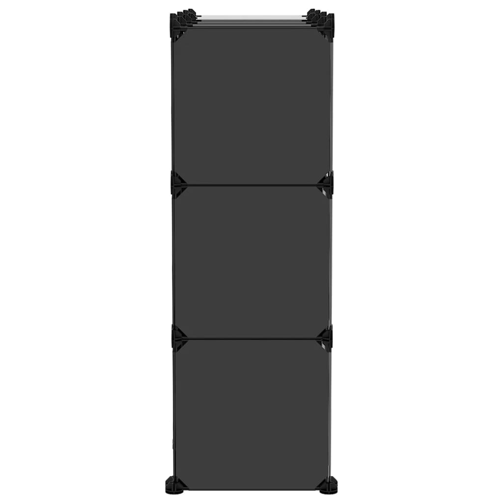 Regalsystem mit 9 Würfeln und Türen Schwarz PP
