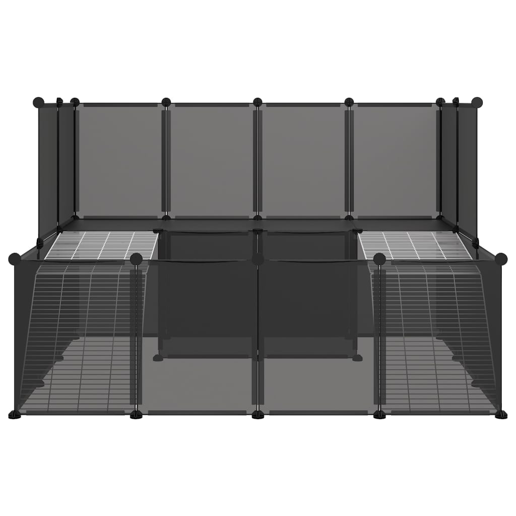 Small animal cage black 143x107x93 cm PP and steel