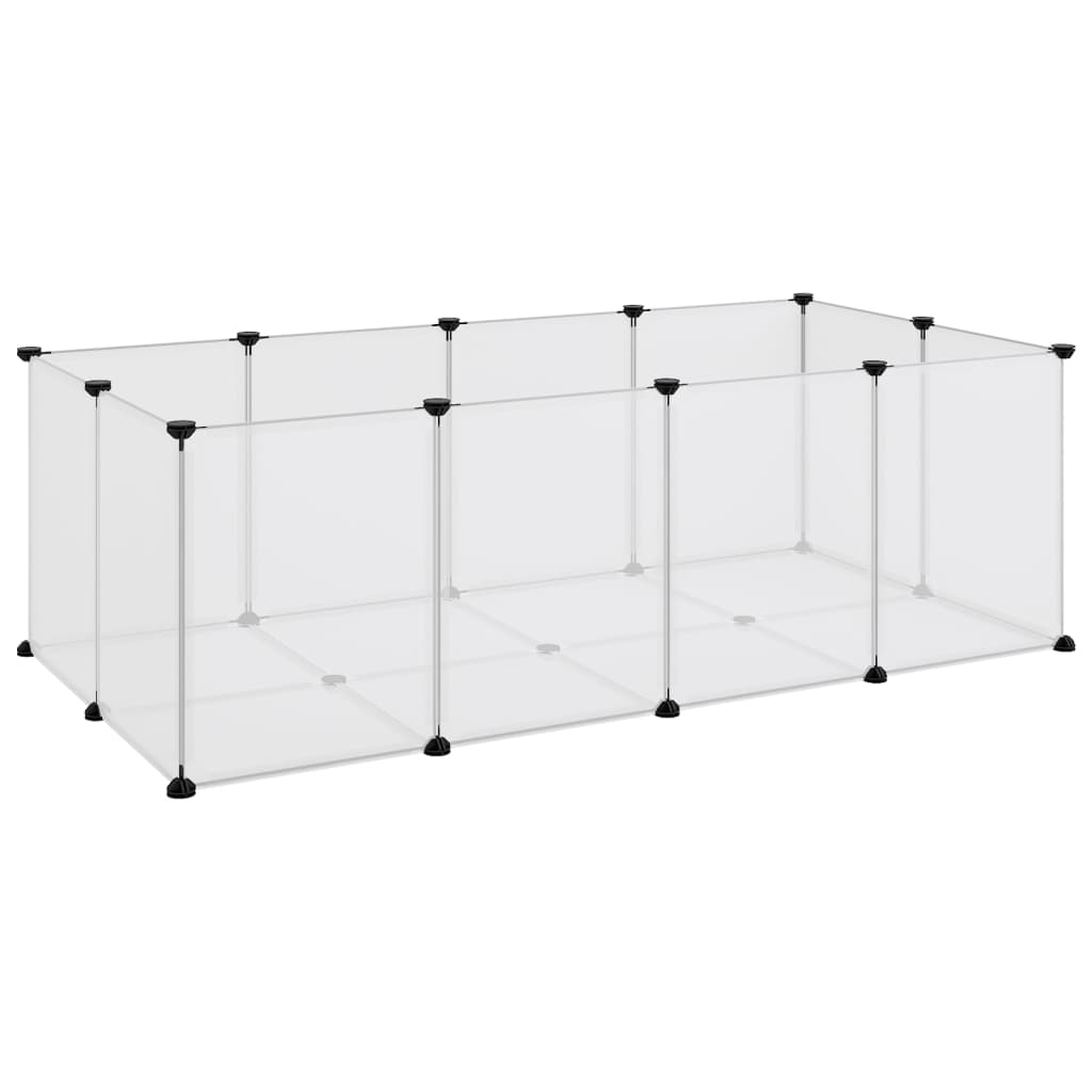 Small animal cage transparent 144x74x46.5 cm PP and steel