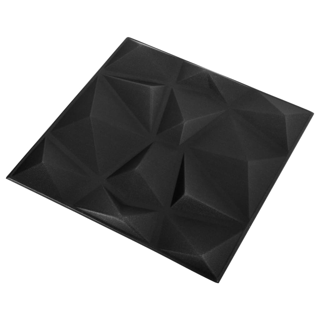 3D wall panels 24 pieces 50x50 cm diamond black 6 m²