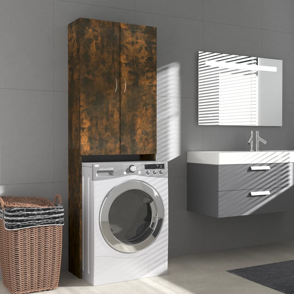 Washing machine cabinet smoked oak 64x25.5x190 cm