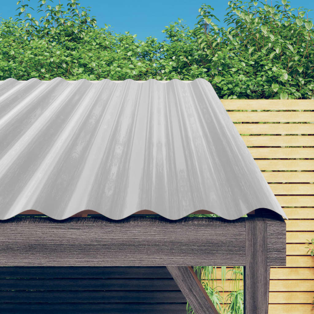 Roof panels 36 pcs. Powder-coated steel silver 60x36 cm