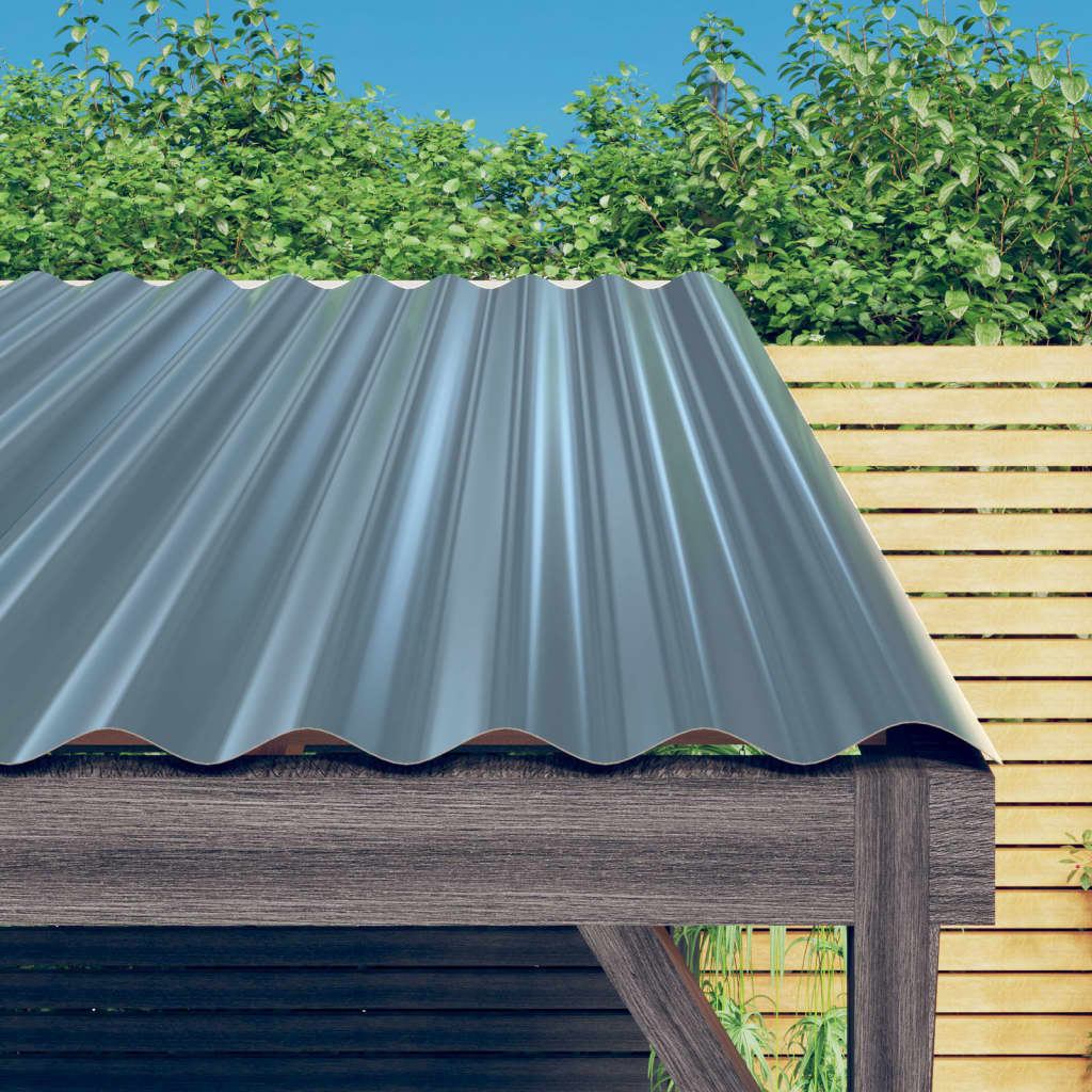 Roof panels 12 pcs. Powder-coated steel gray 80x36 cm