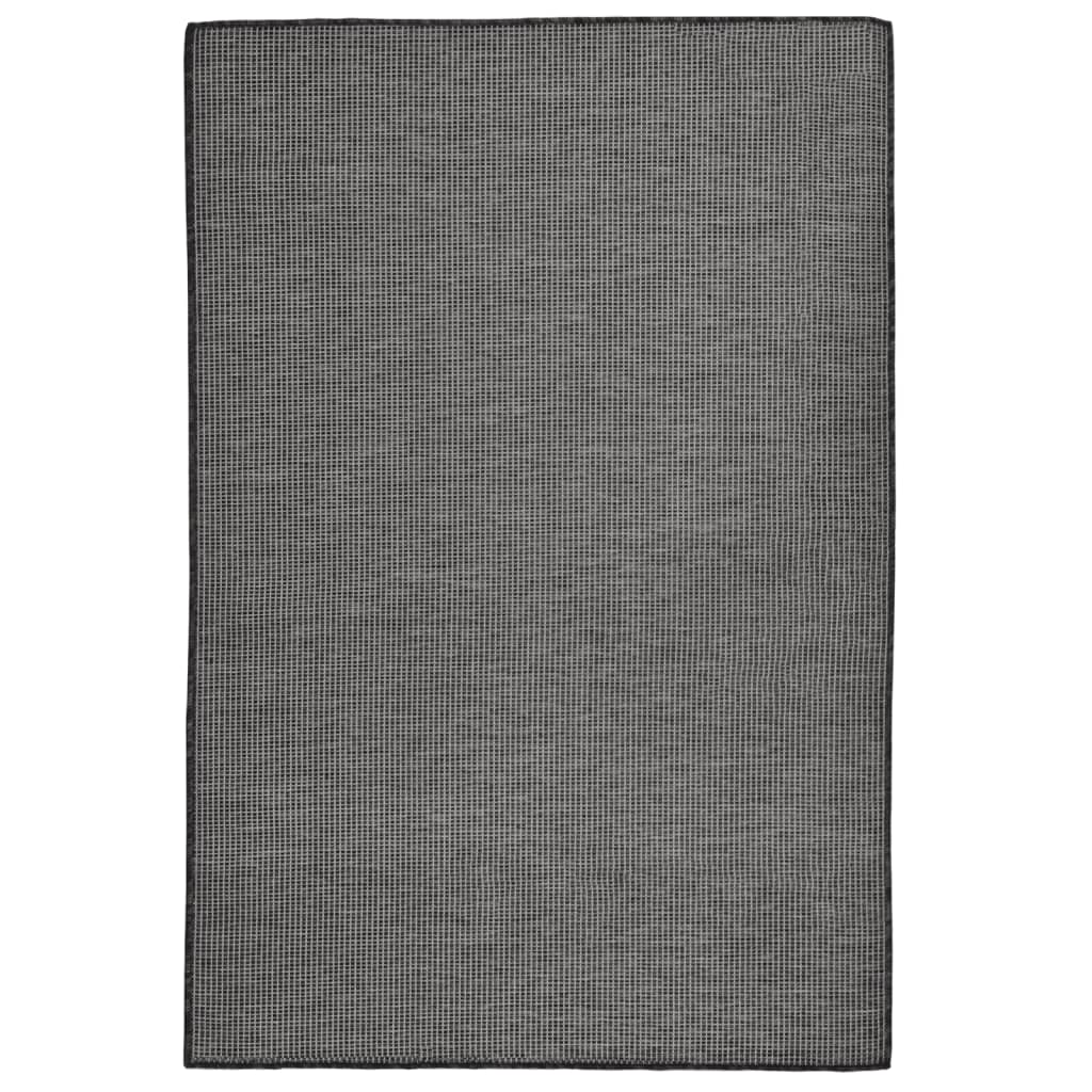 Outdoor carpet flat weave 120x170 cm gray