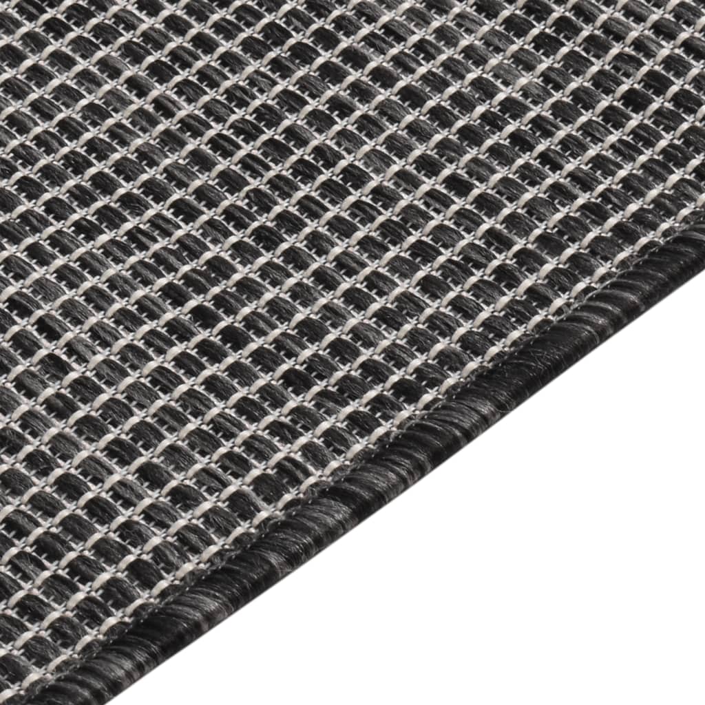 Outdoor carpet flat weave 140x200 cm gray