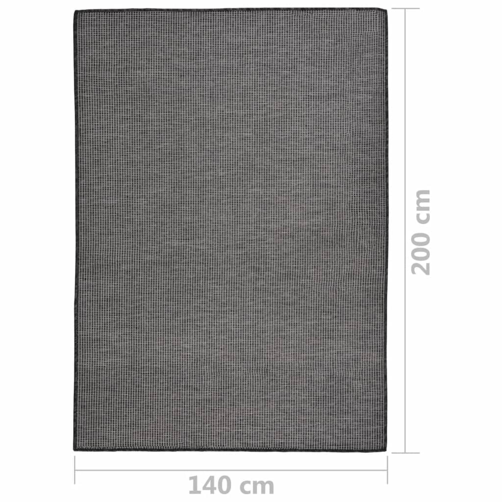Outdoor carpet flat weave 140x200 cm gray