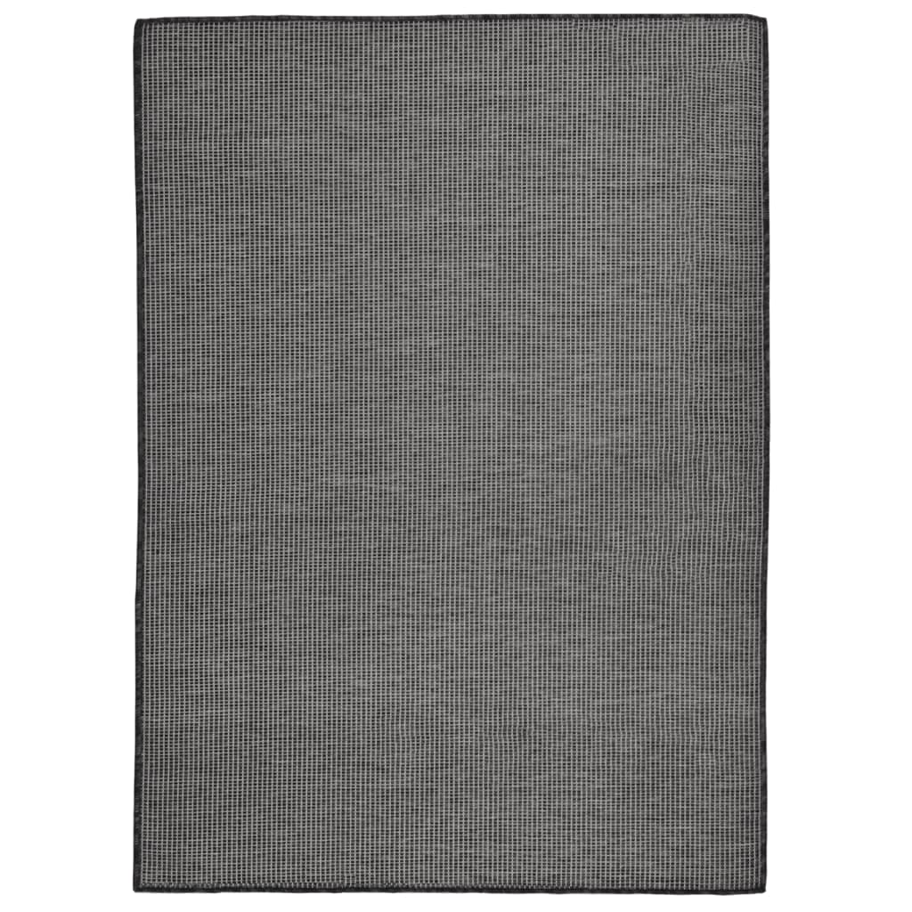 Outdoor carpet flat weave 200x280 cm gray