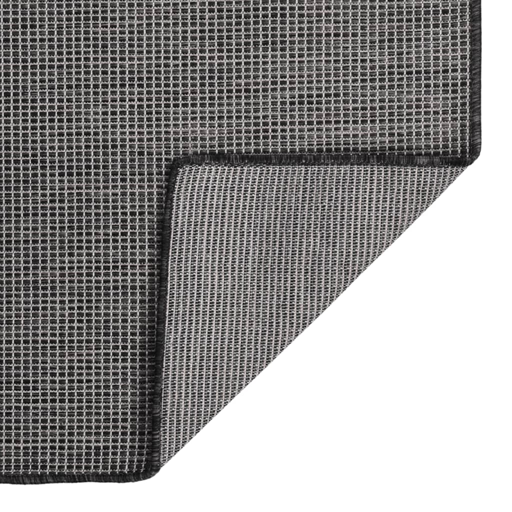 Outdoor carpet flat weave 200x280 cm gray