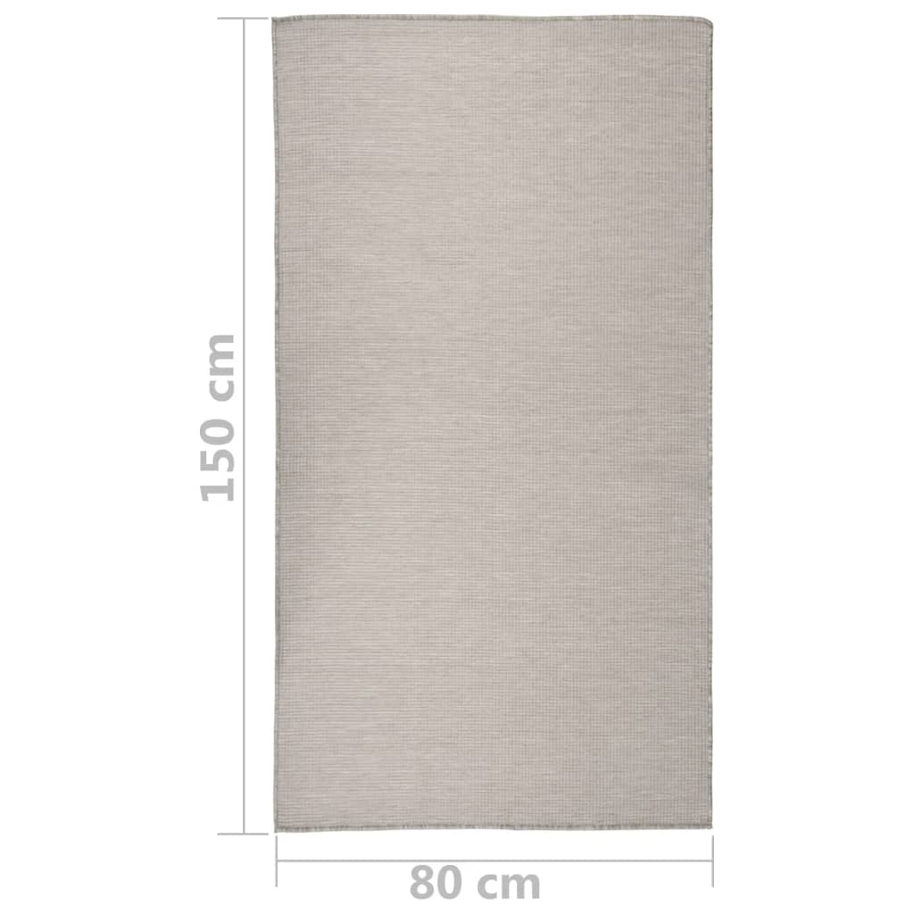 Outdoor carpet flat weave 80x150 cm taupe